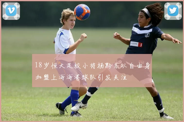 18岁恒大足校小将杨黔东以自由身加盟上海海港球队引发关注